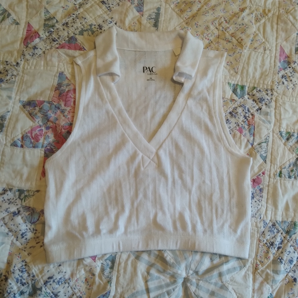PacSun Crop Top XS Collared Soft Stretch